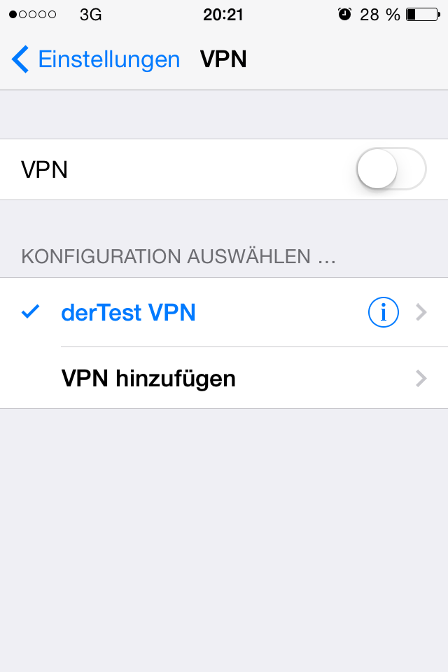 Neue VPN Verbindung