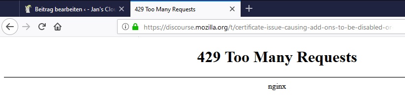 Mozilla Too Many Requests