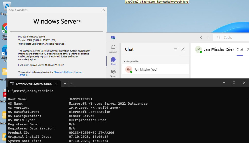 Teams neu Windows Server vNext 23H3 Build 25967